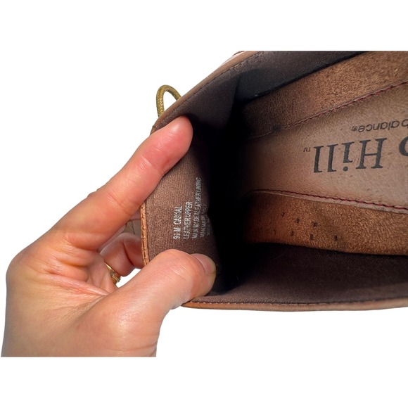 Cobb Hill by New Balance Brown Leather Wingtip Lace Up Heeled Oxford Women 8.5 - Picture 6 of 8